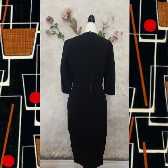 Vintage-1950s little black fringe dress - Picture 3 of 6